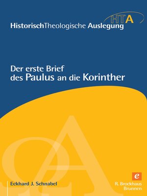 cover image of Der erste Brief des Paulus an die Korinther